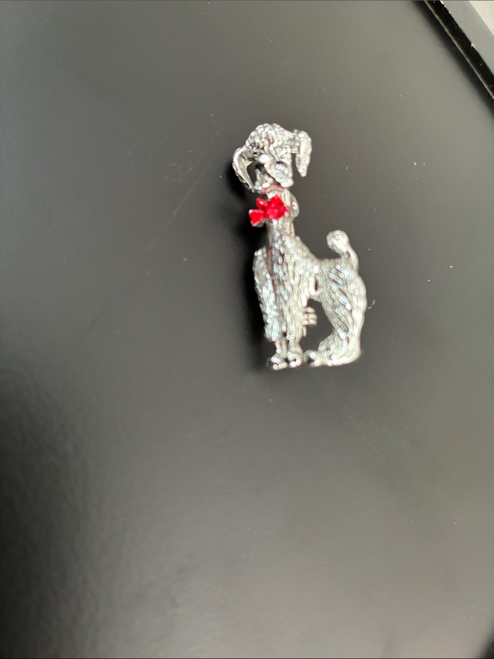 Vintage textured poodle brooch